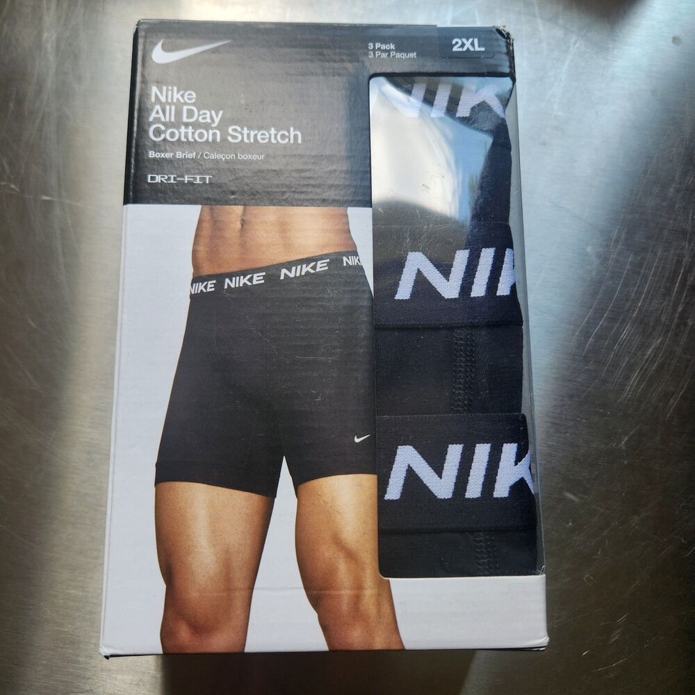 Nike Boxers Three Pack All Day Cotton Stretch Athletic Tight Fit Underwear 2XL